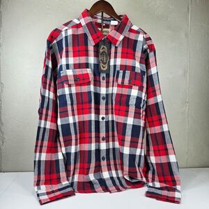 FWRD Denim Co Modern Fit Red Plaid Long Sleeve Button Down Flannel Shirt Sz XL